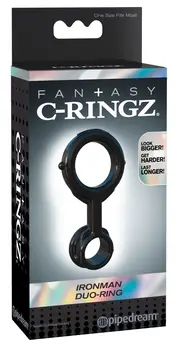 FCR Ironman Duo Support Ring Set TPR Black, Adjustable Sizes