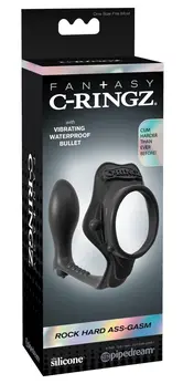 FCR Rock Hard Dual Funkcija Silicone Intimni Sistem Crni 4 cm