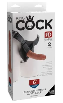 King Cock Adjustable Strap-On Set 15.2 cm Tan Harness System