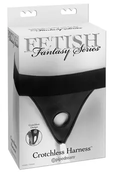 FFS Adjustable Open-Crotch Harness Black, Universal Waist, Vinyl Finish
