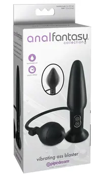 AFC Naduvavajući Vibrirajući Intimni Čep Crni Silikon 17.4 cm