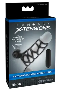Fantasy X-tensions Extreme Silicone Power Cage sa mini vibratorom 12cm