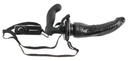 FFS Deluxe Penetrix Dvostrani vibrirajuci strap-on sistem, Crna, PVC
