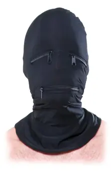 Fetish Fantasy Series Zipper Face Hood Crna - Fleksibilna prozračna maska
