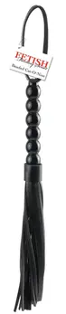 FFS Beaded Cat-o-Nine Tails Intimni flogger 22cm Crna PU drška
