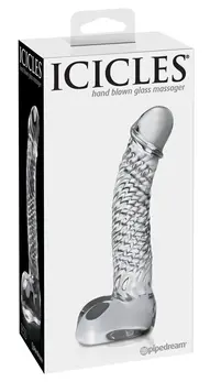 Pipedream Icicles No. 61 Stakleni intimni masažer 16.5cm Transparentan