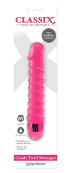 Pipedream Classix Candy Twirl Vibrating Device Pink 16.2 cm Waterproof
