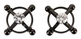 Bad Kitty Shiny Star Adjustable Black Nipple Jewelry - 2 Pieces