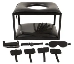 You2Toys The Throne Bondage Chair Set with Accessories, Black, 48.5x38.5x30.5cm