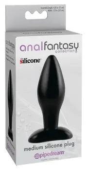 Blush Novelties Luxe Medium Silicone Plug Black 12cm Ergonomic Base