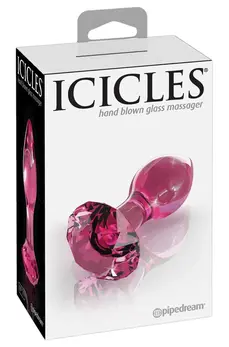 Pipedream Icicles No. 79 Pink Glass Anal Plug with Diamond Stopper 9cm
