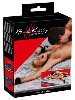 Bad Kitty Adjustable Bed Restraint System Set of 4 - Black, Foam Padded