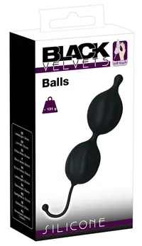 Black Velvets Silicone Weighted Balls with Textured Surface 16cm