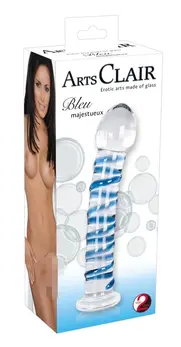 Arts Clair Bleu Glass Model Intimate Curved Spiral 18cm with Base