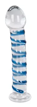 Arts Clair Bleu Glass Model Intimate Curved Spiral 18cm with Base