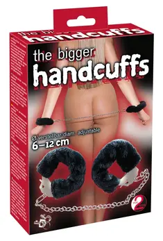 You2Toys Adjustable Furry Handcuffs with Removable Plush 44cm Chain Black