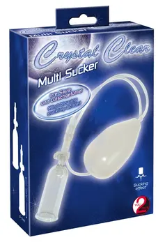 Crystal Clear Multisucker Intimate Vacuum System Twin Cups 6 cm Transparent