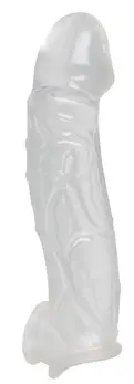 Crystal Clear Extension Sleeve with Ball Support - 23 cm, Transparent TPE