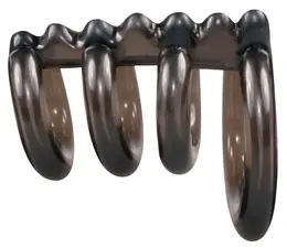 Bad Kitty Set of 4 Connected Intimate Rings Smoky Black TPE 6.5cm