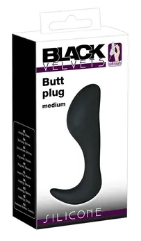 Black Velvets Medium Silicone Plug with Ergonomic Handle, 10.5 cm
