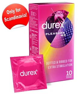 Durex Pleasure Me Condoms 10 pcs - Dotted & Ribbed, Silicone Lubricated