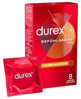 Durex Gefuhlsecht XXL 8 pcs - Extra Large Contoured Latex Protection