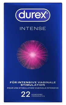 Durex Intense Orgasmic Condoms 22 pcs Mint Flavour Ribbed & Dotted 56mm