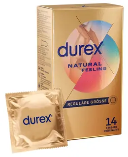 Durex Natural Feeling Real Feel 14 pcs Latex-Free Condoms 56 mm