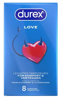 Durex Love Condoms 8-Pack Anatomical Shape Extra Lubricated