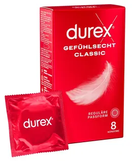 Durex Gefuhlsecht Classic 8pcs Ultra-Thin Anatomical Condoms