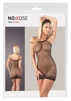 Cottelli Collection Net Dress S-L, Stretch Mesh, Triple Strap Detail
