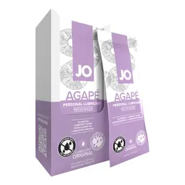System JO Agape Water-Based Lubricant 12 Foil Pack Display Box 10ml Each