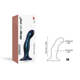 Strap-On-Me Snaky Plug Metallic Black M - Flexible Silicone, Harness Compatible