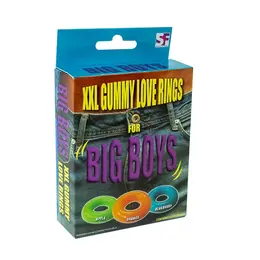 Big Boys Gummy Rings Set - Flexible Silicone, Multi-Size, Transparent