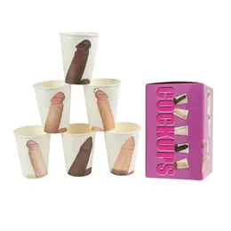 Cockups Party Cups 6-Pack 300ml - Fun Themed Disposable Drinkware