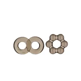 PowerBullet GBD 2-Piece Stretchable Textured Ring Set, Body-Safe Material