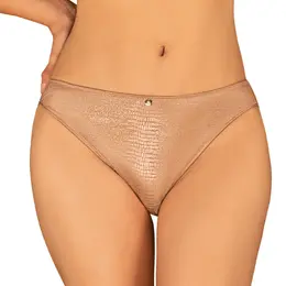 Obsessive Filipines Panties Gold S - Elegant Snake Pattern, Shiny Finish