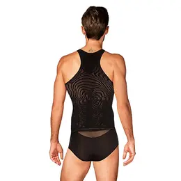 Obsessive T103 Men's Black Geometric Tank Top S/M/L Flexible Fit