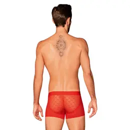 Obsessive Obsessiver Boxer Shorts S/M Red Sheer Monogram Design
