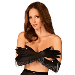 Obsessive Milladis Elegant Mesh Gloves with Decorative Beads S/M/L
