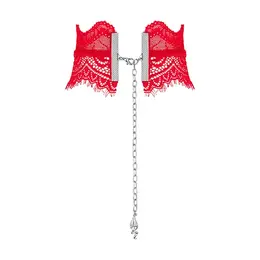 Obsessive Bergamore Red Lace Choker with Pendant Adjustable O/S