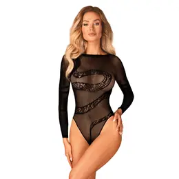 Obsessive B137 Black Knitted Teddy with Snake Motif S/M/L