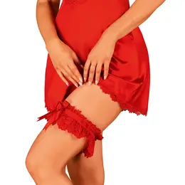 Obsessive Amor Cherris Red Lace Garter One Size Elegant Accessory