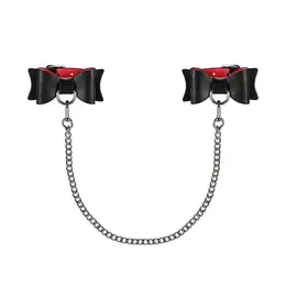 Obsessive A745 Elegant Red & Black Adjustable Wrist Restraints