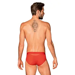 Obsessive Boldero Men's Briefs Red L/XL with Mesh Panels