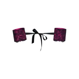 Obsessive Roseberry Lace Handcuffs Adjustable One Size Pink-Black