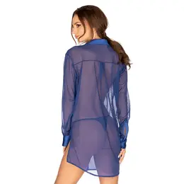 Obsessive Stellya Babydoll Cobalt Blue XL/2XL Elegant Satin Trim