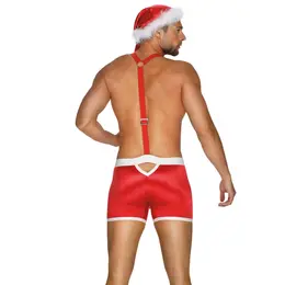 Obsessive Mr Claus Costume L/XL - Festive Boxer Set with Cap
