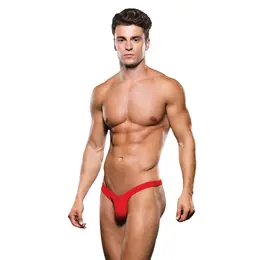 ENVY Microfiber Lowrise Zip Thong Red M/L - Comfort & Style