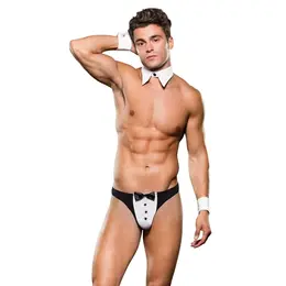 ENVY Tuxedo 3-Piece Costume Set with Collar & Cuffs M/L Black-White